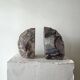 Mineral bookends made of genuine agate stone.