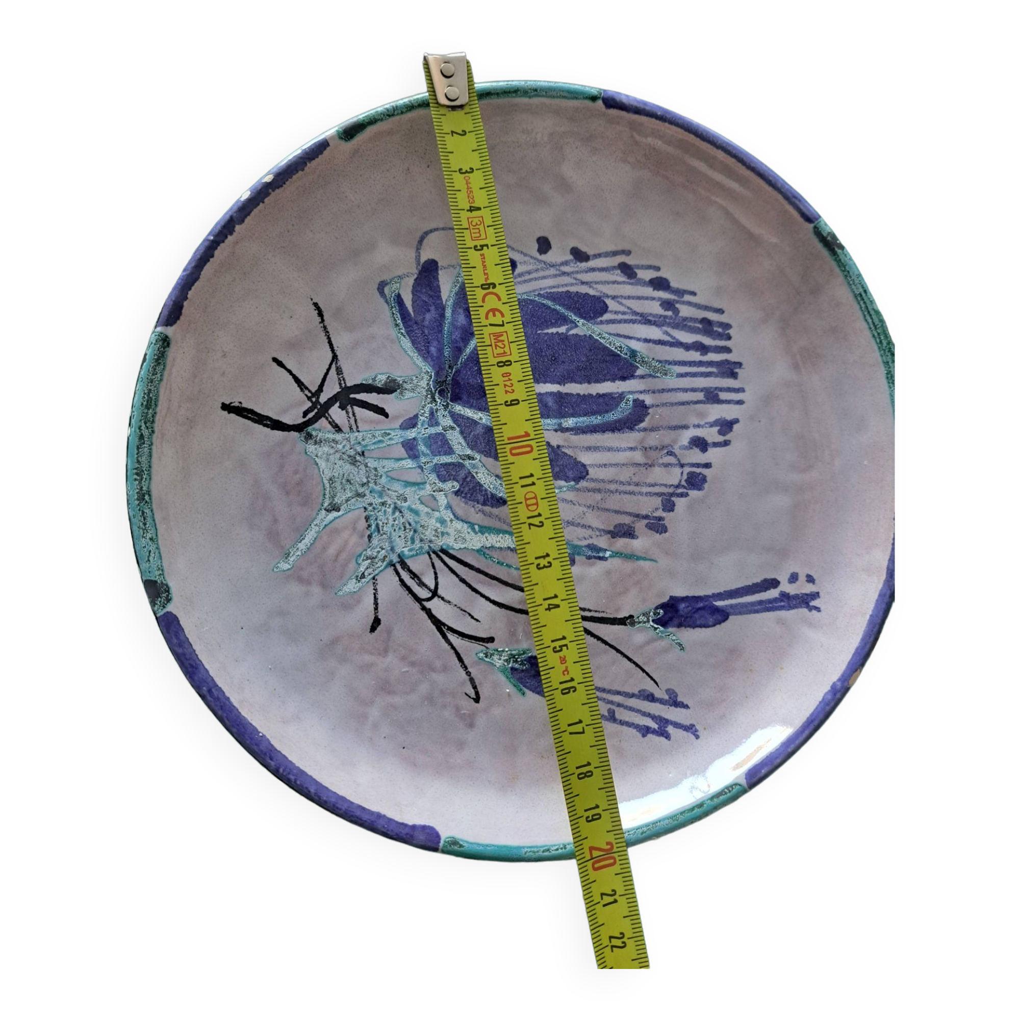 Three dessert plates signed Le Brescon Vallauris 60's