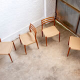 4x Niels O. Møller chair Model 78 in Teak