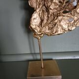 Brutalist brass sculpture, Philippe Cheverny, 1970