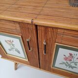 Split bamboo and rattan sideboard 50/60s