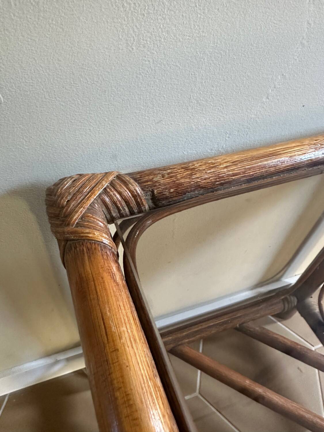 Bamboo and glass table