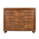 Old teak storage cabinet with 21 drawers