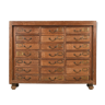 Old teak storage cabinet with 21 drawers