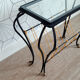 Vintage magazine holder "scoubidou" in black wrought iron.