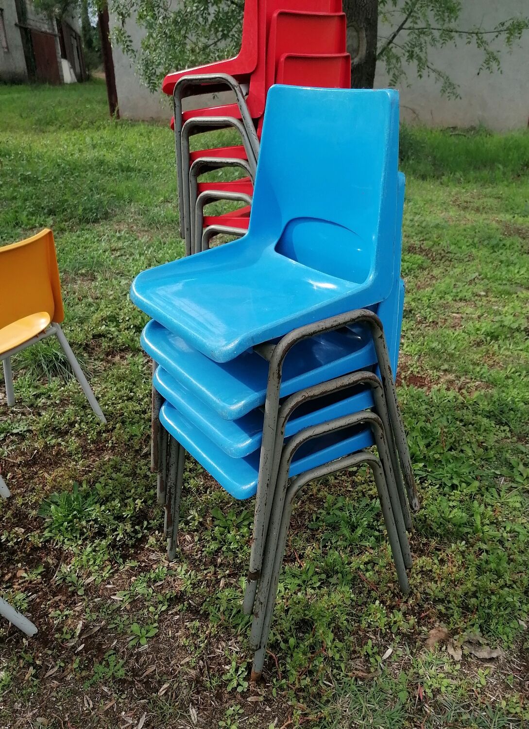 Set of 14 vintage kindergarten chairs