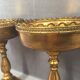 Pair of Large Cassolette Cups on Feet Gold Metal Centerpiece