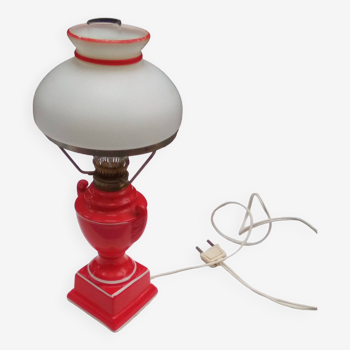 Lampe céramique rouge