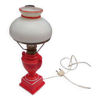 Lampe céramique rouge