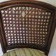 Set of 2 swivel bar stools / chairs - wood - cane - rattan - 80s