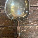 Cuillère de Service Louche Ancienne Metal Argenté + Manche Porcelaine