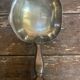 Old Silver-Plated Metal Serving Spoon + Porcelain Handle