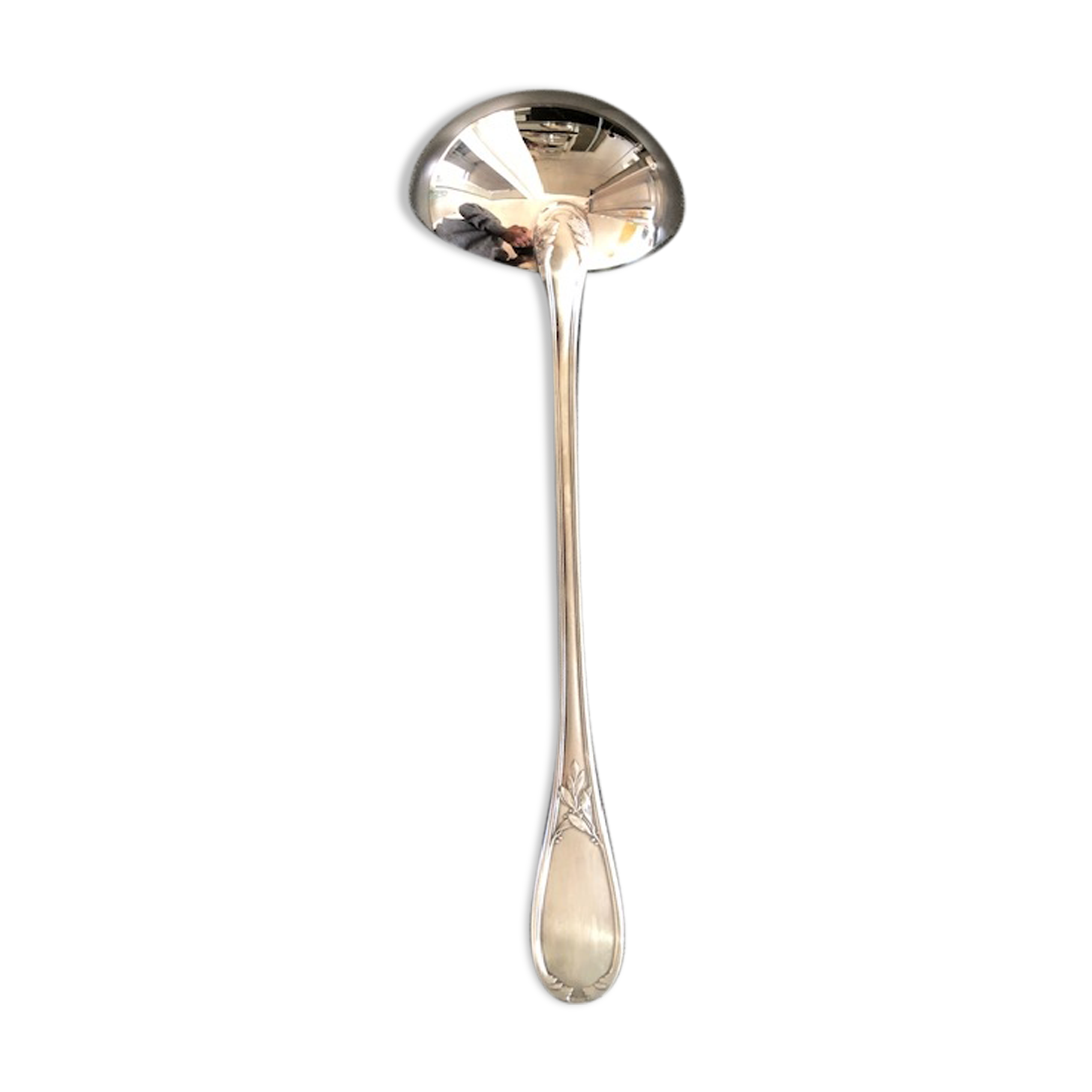 Ladle silver metal ercuis, lauriers