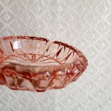 Cendrier en verre ciselé rose rosaline