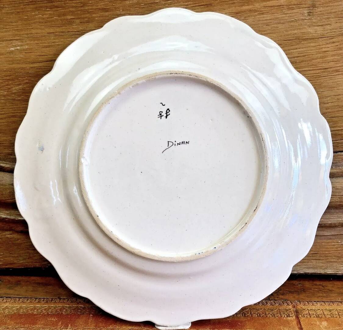 6 old dessert plates Desvres Fourmaintraux Rouen model Dinan 2