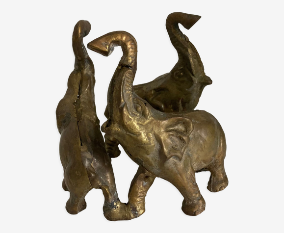 3 éléphants laiton