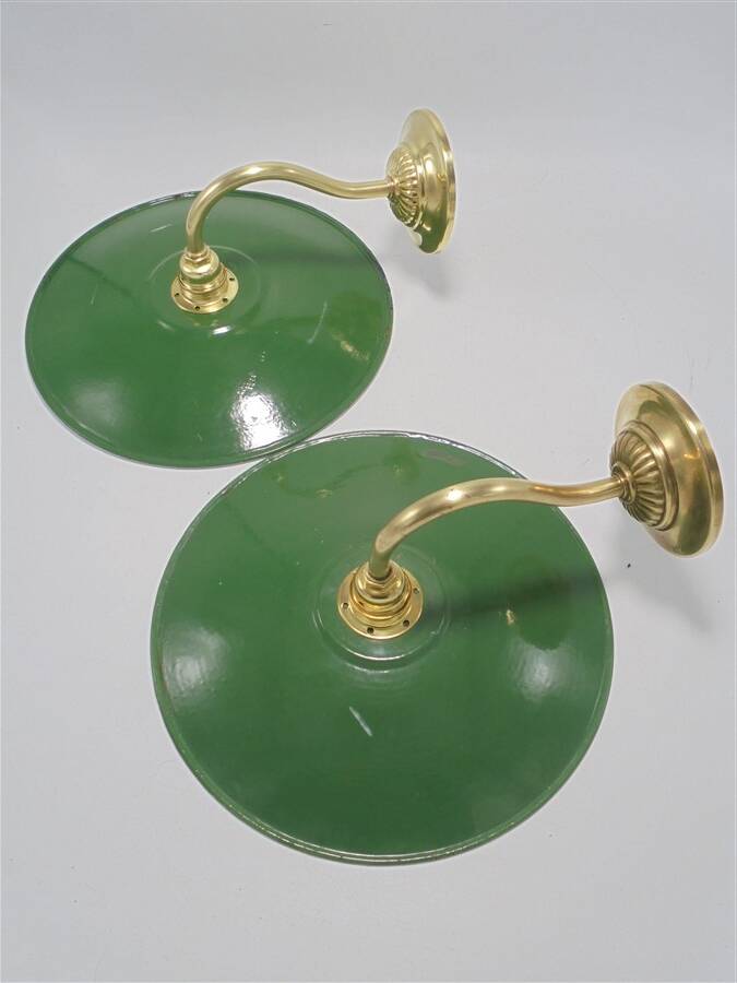 Pair of enamelled sheet metal sconces