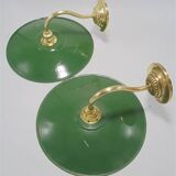 Pair of enamelled sheet metal sconces
