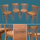 Suite of 4 chairs bistro Baumann 1967