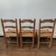 Lot de 3 chaises paillées années 50