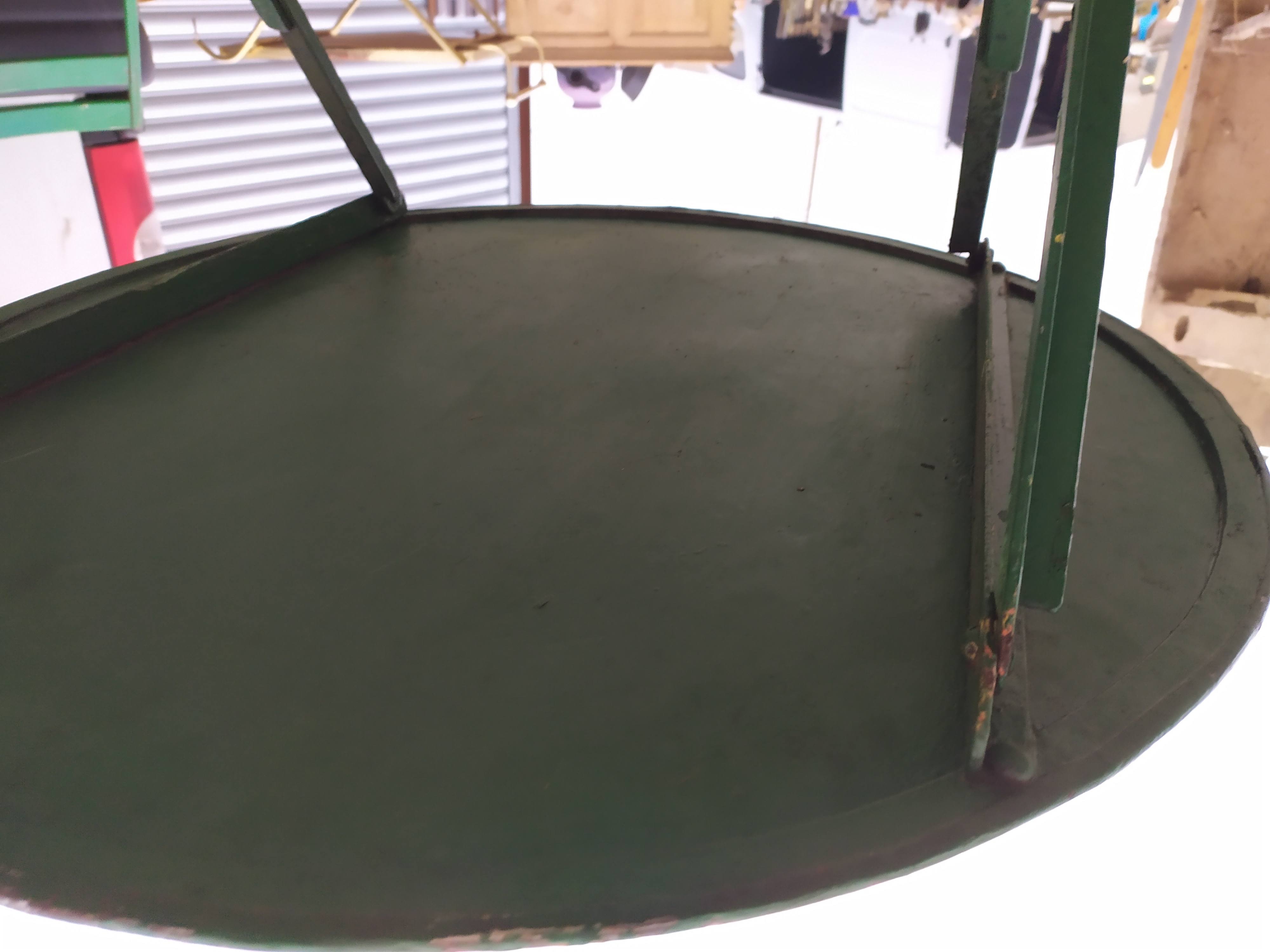 Garden set table and folding metal chairs