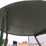 Garden set table and folding metal chairs