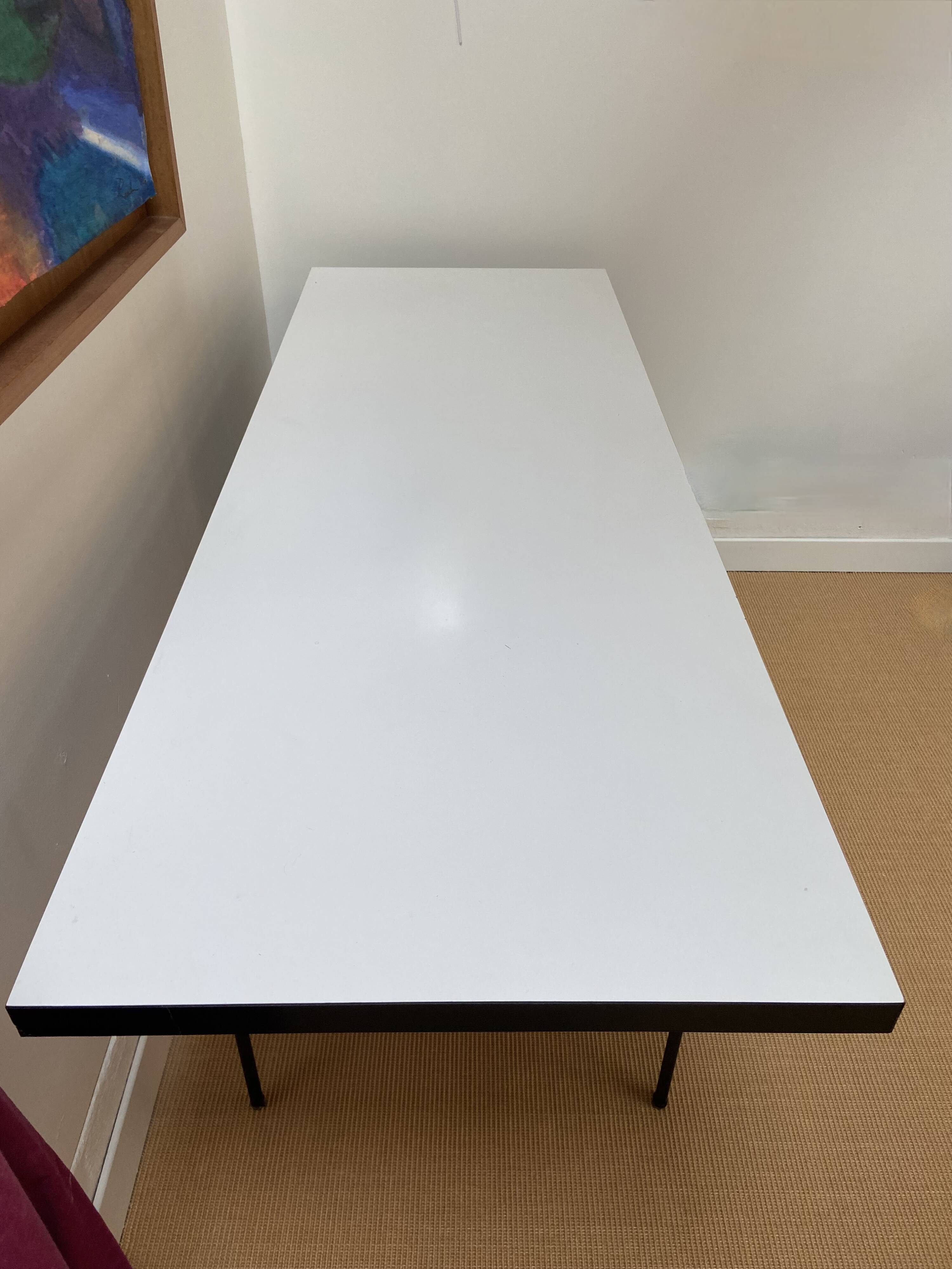 Large black and white Georges Nelson desk for Herman Miller, USA, circa 1950.