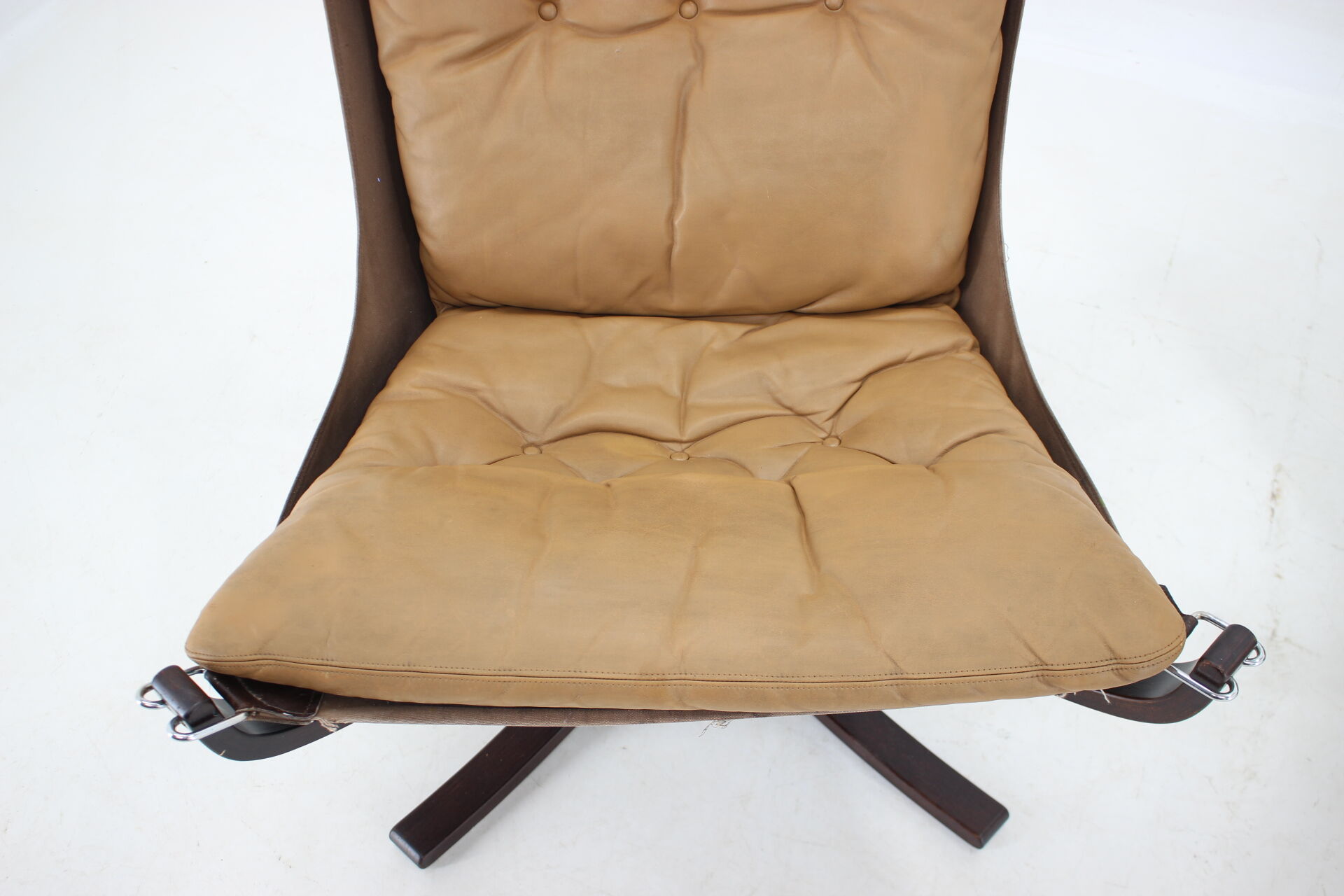 Sigurd Ressell Pair of Falcon Chairs Leather by Vatne Møbler Norway