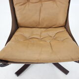Sigurd Ressell Pair of Falcon Chairs Leather by Vatne Møbler Norway