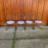 Italian dining chairs style Gastone Rinaldi, 1970s, set of 4