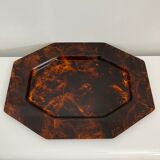 Vintage tortoiseshell hexagonal tortoiseshell serving tray
