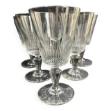 6 large blown and cut glasses from the 19th century