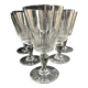 6 large blown and cut glasses from the 19th century