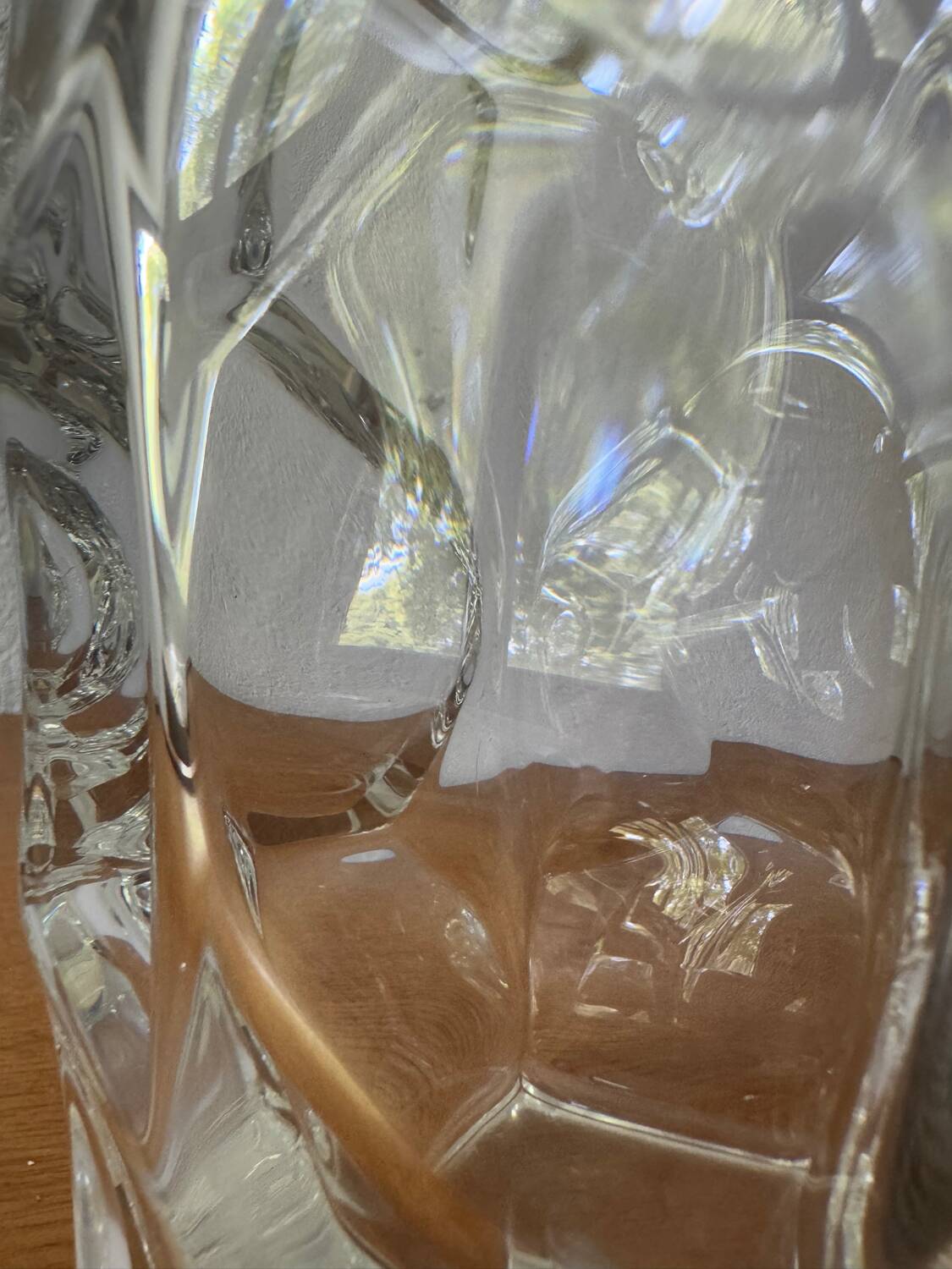 Solid Sèvres crystal vase from the 1950s