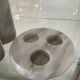 Set of vintage white marble candle holders
