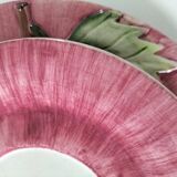 Two vintage leaf barbotine plates