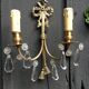 Paire d'appliques en bronze et pampilles