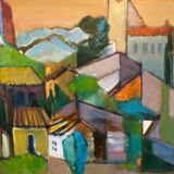 View of the village signed Duret