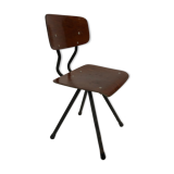 Vintage industrial children's chair, school chair, Dutch design