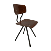 Vintage industrial children's chair, school chair, Dutch design