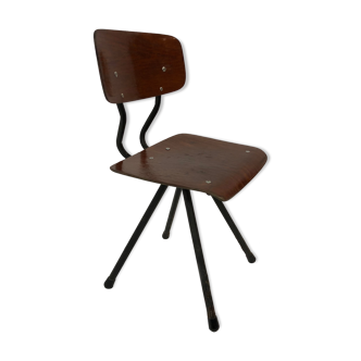 Vintage industrial children's chair, school chair, Dutch design