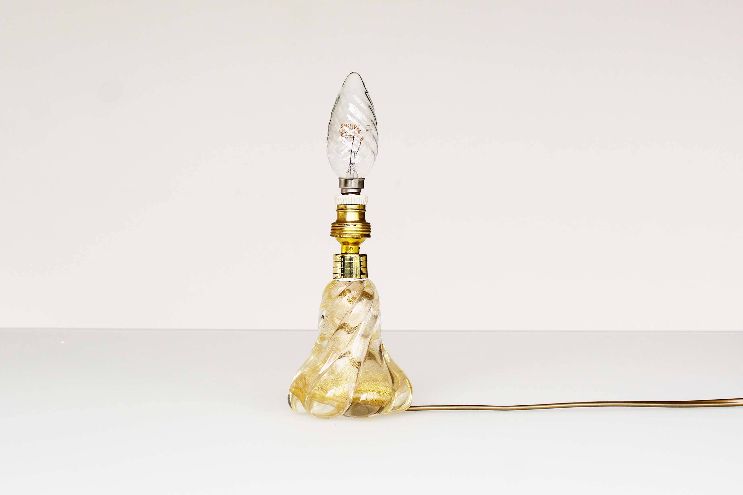 Vintage Italian muranoglass table lamp by Barovier & Toso