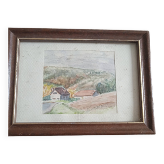 Small Watercolor Signed JFA Ambroise