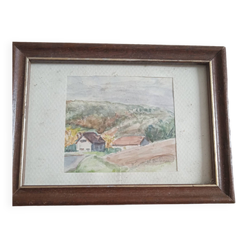 Petite Aquarelle Signee  J F A Ambroise