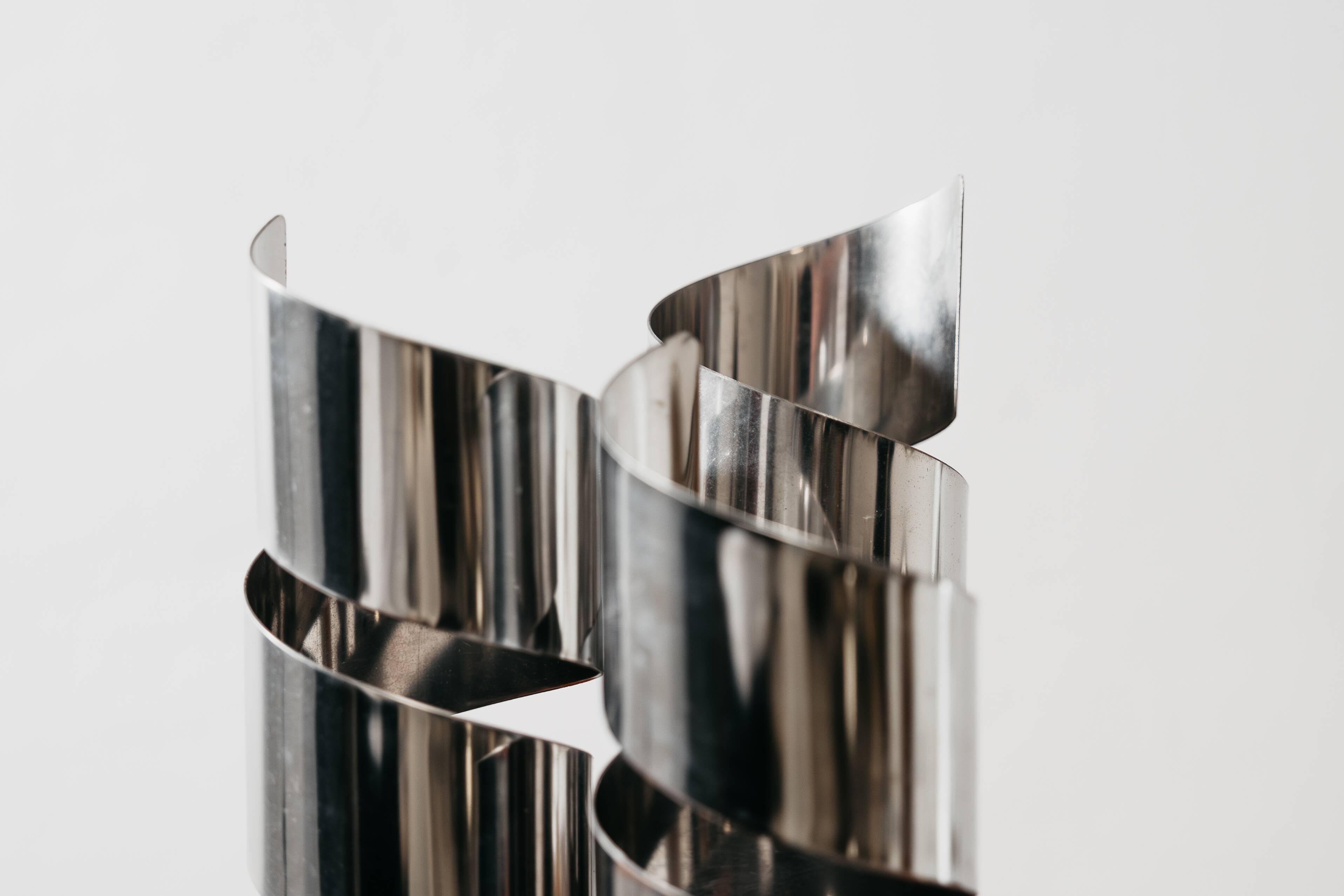 Lampada Da Tavolo Design In Acciaio Cromato A Spirale LAMA Italy Anni