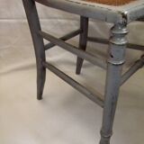 Chaise ancienne style louis XVI cannage gris galet