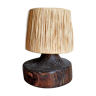 Brutalist free-form lamp in solid wood 60s