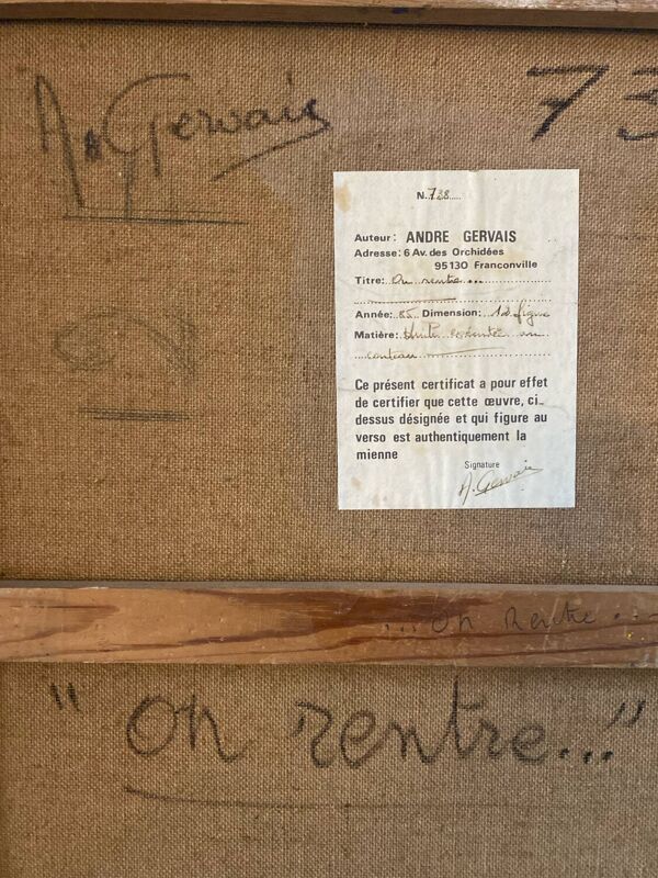 Bateau voguant signé Gervais