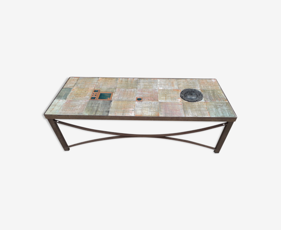 Table basse post moderniste en céramique années 60/70