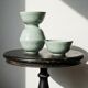4 vintage Chinese rice bowls in celadon porcelain from the 70s-80s with reliefs of koi carp.